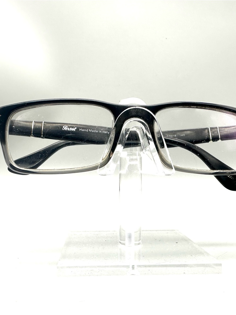 Persol 3050-V 966 Black Clear Gradient Rectangular Eyeglasses Frames Italy 53-18